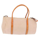 PRADA Hand Bag Canvas 2way Beige Silver Auth BSZ665A-2