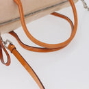 PRADA Hand Bag Canvas 2way Beige Silver Auth BSZ665A-7