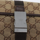 GUCCI GG Canvas Shoulder Bag Beige Silver 131236 Auth BSZ673-15