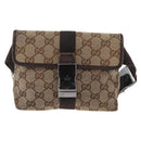 GUCCI GG Canvas Shoulder Bag Beige Silver 131236 Auth BSZ673-2