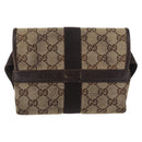 GUCCI GG Canvas Shoulder Bag Beige Silver 131236 Auth BSZ673-3