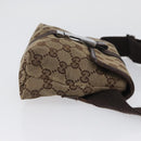 GUCCI GG Canvas Shoulder Bag Beige Silver 131236 Auth BSZ673-4