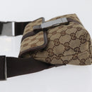 GUCCI GG Canvas Shoulder Bag Beige Silver 131236 Auth BSZ673-5