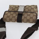 GUCCI GG Canvas Shoulder Bag Beige Silver 131236 Auth BSZ673-6