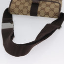 GUCCI GG Canvas Shoulder Bag Beige Silver 131236 Auth BSZ673-7