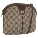GUCCI GG Supreme Web Sherry Line Bag PVC Beige Gold 904 02 047 Auth BSZ679-1