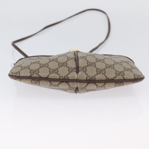 GUCCI GG Supreme Web Sherry Line Bag PVC Beige Gold 904 02 047 Auth BSZ679