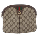 GUCCI GG Supreme Web Sherry Line Bag PVC Beige Gold 904 02 047 Auth BSZ679-2