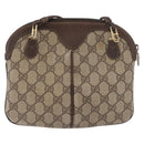 GUCCI GG Supreme Web Sherry Line Bag PVC Beige Gold 904 02 047 Auth BSZ679-3