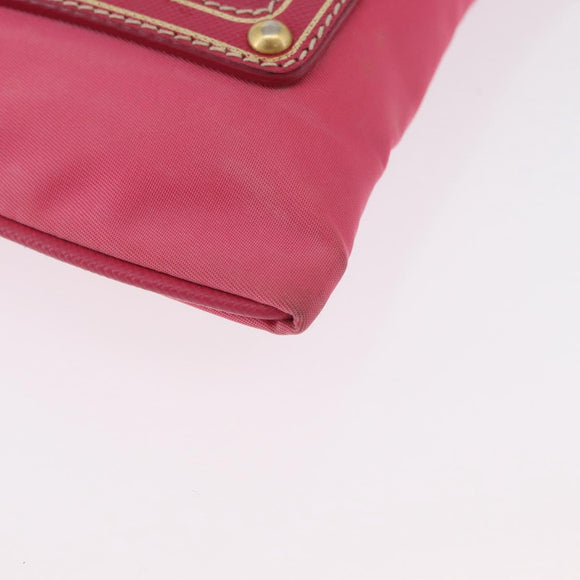PRADA Shoulder Bag Nylon Pink Gold Auth BSZ681