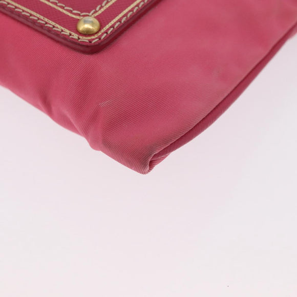 PRADA Shoulder Bag Nylon Pink Gold Auth BSZ681