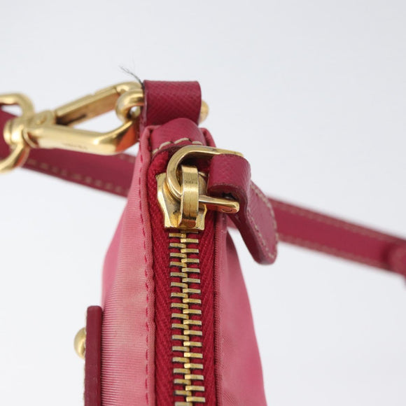 PRADA Shoulder Bag Nylon Pink Gold Auth BSZ681