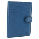 LOUIS VUITTON Epi Agenda PM Day Planner Cover Blue R20055 LV Auth BSZ683-1