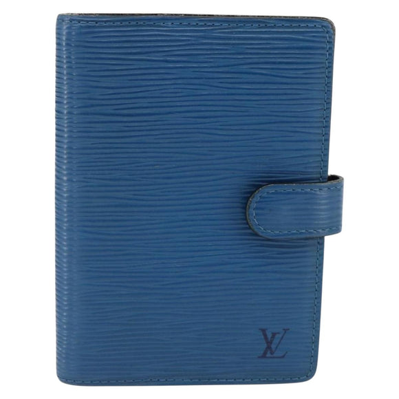 LOUIS VUITTON Epi Agenda PM Day Planner Cover Blue R20055 LV Auth BSZ683