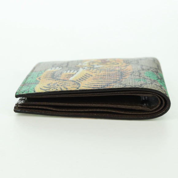 GUCCI GG Supreme Compact Wallet PVC Beige Auth BSZ684M