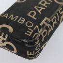 CHANEL By Sea Line Phone Pouch Shoulder Bag Canvas Black Silver CC Auth BSZ685-11