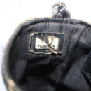 CHANEL By Sea Line Phone Pouch Shoulder Bag Canvas Black Silver CC Auth BSZ685-18