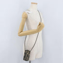 CHANEL By Sea Line Phone Pouch Shoulder Bag Canvas Black Silver CC Auth BSZ685-19