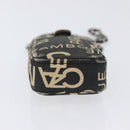CHANEL By Sea Line Phone Pouch Shoulder Bag Canvas Black Silver CC Auth BSZ685-9