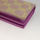 GUCCI GG Canvas Compact Wallet Purple 783118 Auth BSZ689A-10