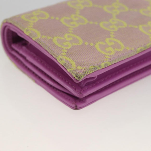GUCCI GG Canvas Compact Wallet Purple 783118 Auth BSZ689A