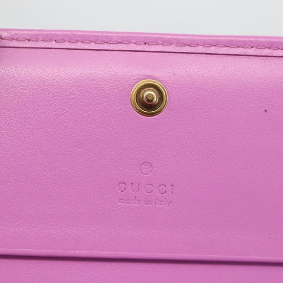 GUCCI GG Canvas Compact Wallet Purple 783118 Auth BSZ689A