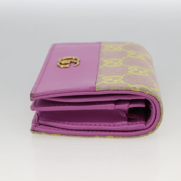 GUCCI GG Canvas Compact Wallet Purple 783118 Auth BSZ689A