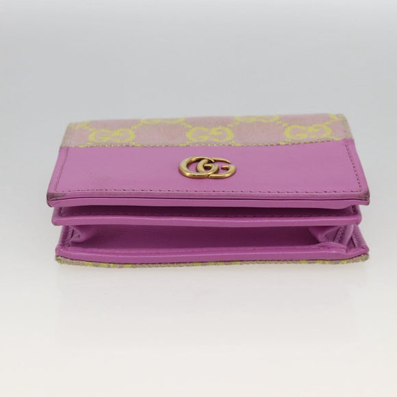 GUCCI GG Canvas Compact Wallet Purple 783118 Auth BSZ689A