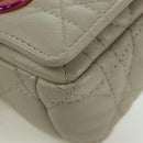 Christian Dior Canage Chain Dior Caro Bag Lamb Skin Ivory Gold Auth BSZ691SAM-12