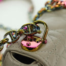 Christian Dior Canage Chain Dior Caro Bag Lamb Skin Ivory Gold Auth BSZ691SAM-15