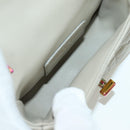 Christian Dior Canage Chain Dior Caro Bag Lamb Skin Ivory Gold Auth BSZ691SAM-19