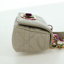 Christian Dior Canage Chain Dior Caro Bag Lamb Skin Ivory Gold Auth BSZ691SAM-5