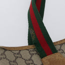 GUCCI GG Plus Supreme Web Sherry Line Tote Bag PVC Beige Red Green Auth BSZ695-10