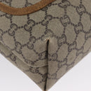 GUCCI GG Plus Supreme Web Sherry Line Tote Bag PVC Beige Red Green Auth BSZ695-12