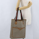 GUCCI GG Plus Supreme Web Sherry Line Tote Bag PVC Beige Red Green Auth BSZ695-22
