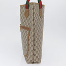 GUCCI GG Plus Supreme Web Sherry Line Tote Bag PVC Beige Red Green Auth BSZ695-4