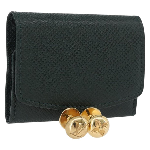 LOUIS VUITTON Taiga Buton De Manchette Cuffs Epicea M30974 LV Auth BSZ696