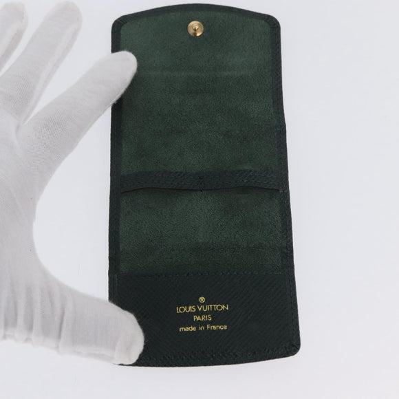 LOUIS VUITTON Taiga Buton De Manchette Cuffs Epicea M30974 LV Auth BSZ696
