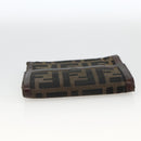 FENDI Zucca Canvas Wallet 2 Set Black Brown Auth BSZ697-12