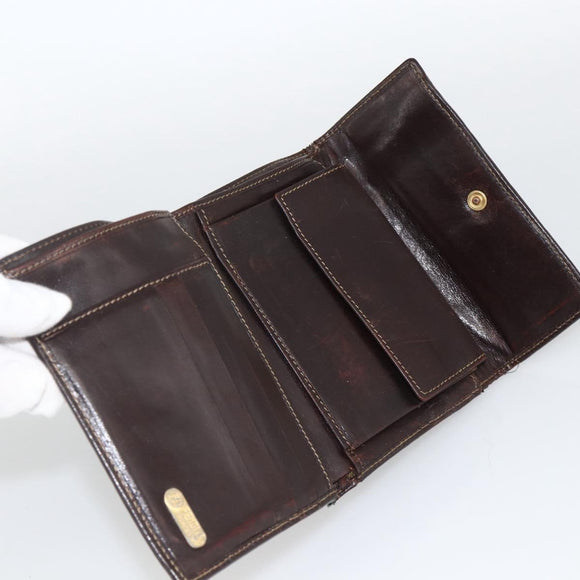 FENDI Zucca Canvas Wallet 2 Set Black Brown Auth BSZ697