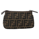 FENDI Zucca Canvas Wallet 2 Set Black Brown Auth BSZ697-2