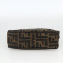 FENDI Zucca Canvas Wallet 2 Set Black Brown Auth BSZ697-6