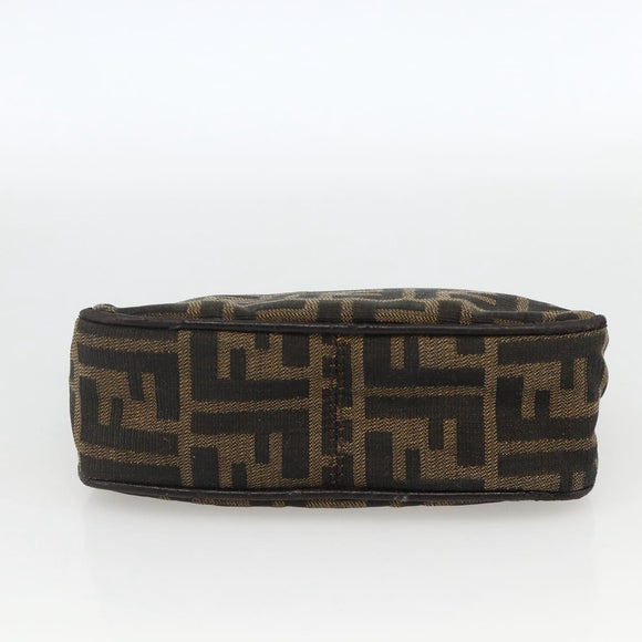 FENDI Zucca Canvas Wallet 2 Set Black Brown Auth BSZ697