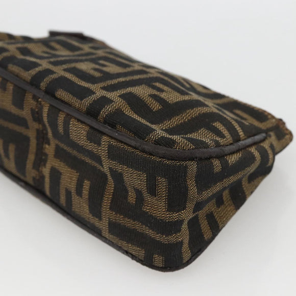 FENDI Zucca Canvas Wallet 2 Set Black Brown Auth BSZ697
