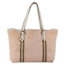 GUCCI GG Canvas Sherry Line Tote Bag Beige Gold pink 139260 Auth LNZ121-13