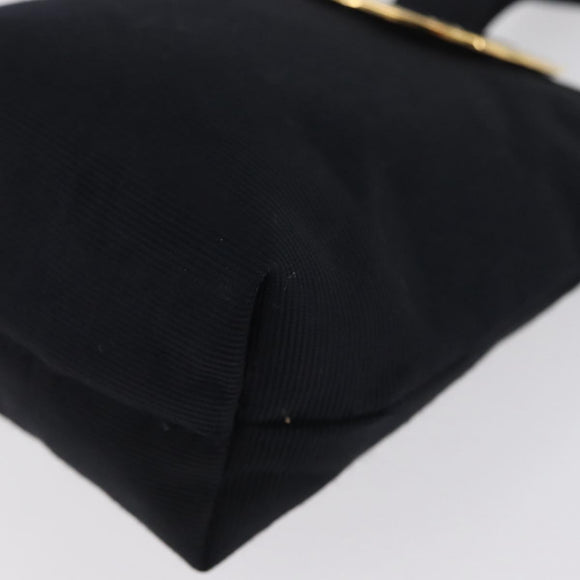 CELINE Circle Pouch Canvas Black Gold Auth LNZ123A