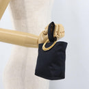 CELINE Circle Pouch Canvas Black Gold Auth LNZ123A-20