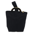 CELINE Circle Pouch Canvas Black Gold Auth LNZ123A-2
