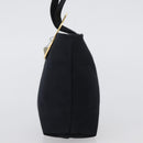 CELINE Circle Pouch Canvas Black Gold Auth LNZ123A-3