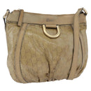 GUCCI GG Crystal Shoulder Bag Beige Gold 203257 Auth LNZ124-1